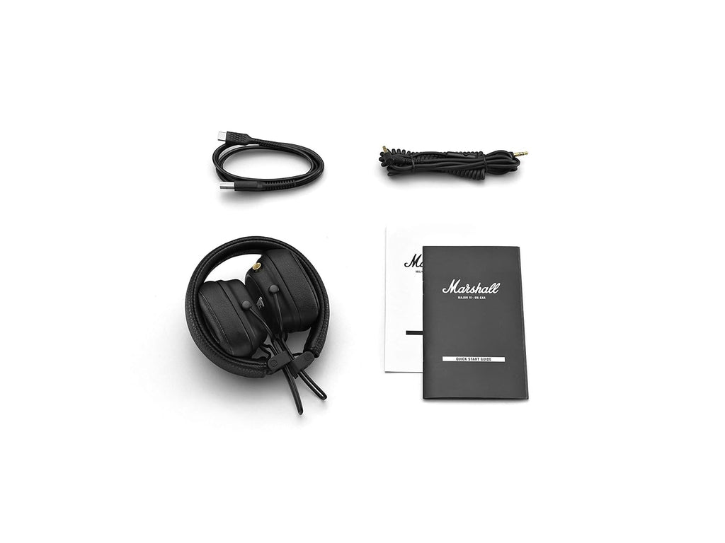 Marshall Major IV Wireless Bluetooth On-Ear Headphones with Mic | 80+ Hours Playtime | Wireless Charging | Signature Sound | Black