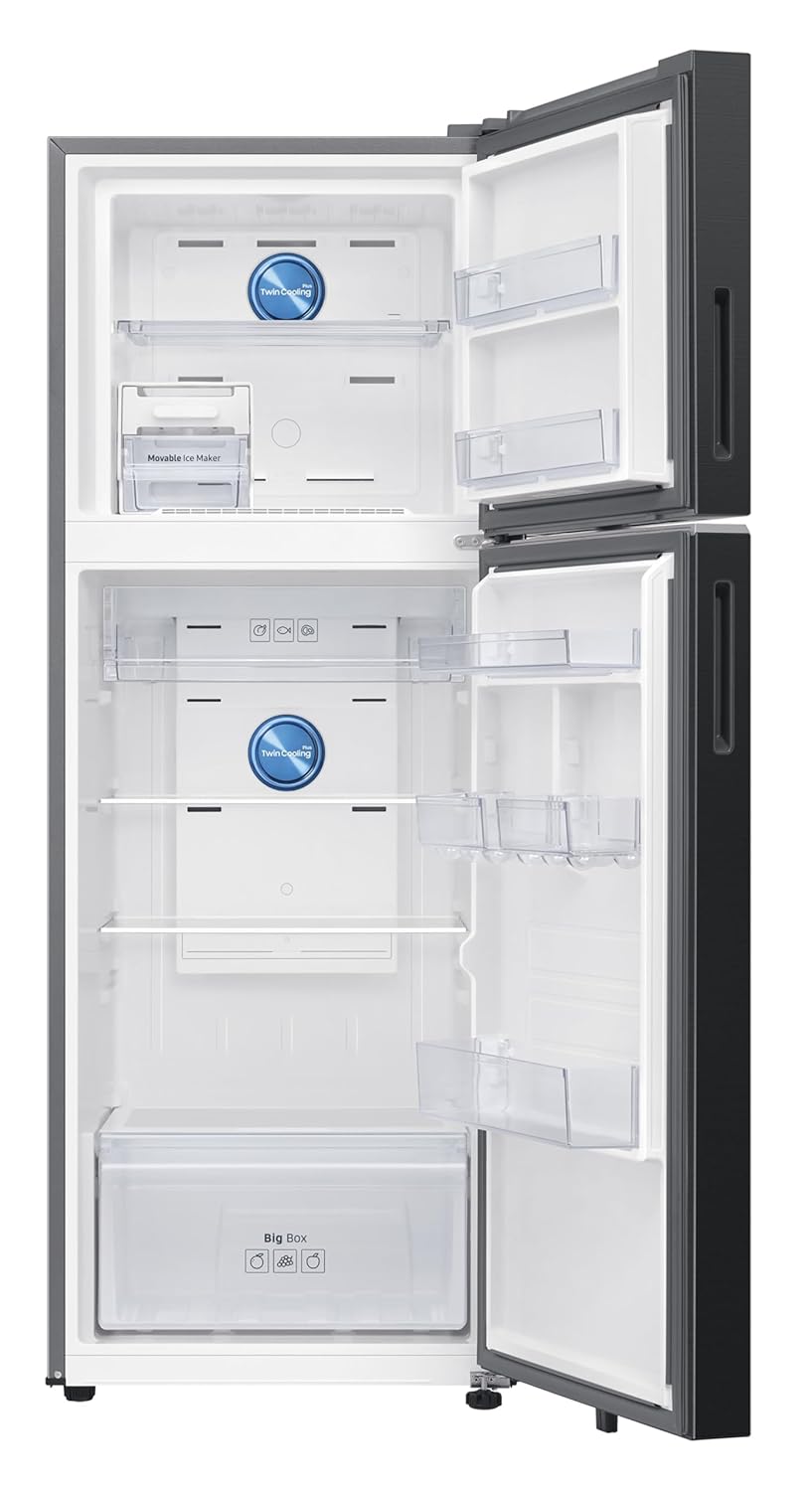 Samsung RT34DG5A2BBXHL 330L 2 Star Frost Free Double Door Refrigerator with Convertible 5-in-1, Digital Inverter, SmartThings Wi-Fi & Bespoke AI (Luxe Black)
