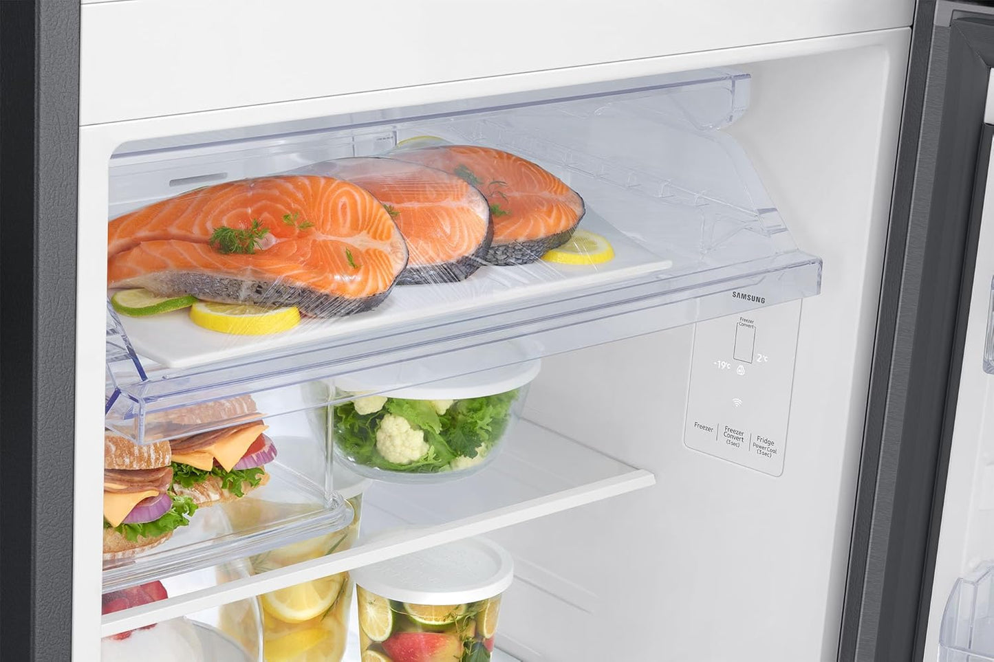 Samsung RT34DG5A4DSLHL 330 L, 3 Star, Convertible 5-in-1, Digital Inverter, Frost Free Double Door, WiFi Enabled Bespoke AI Refrigerator ( Real Steel, Silver)