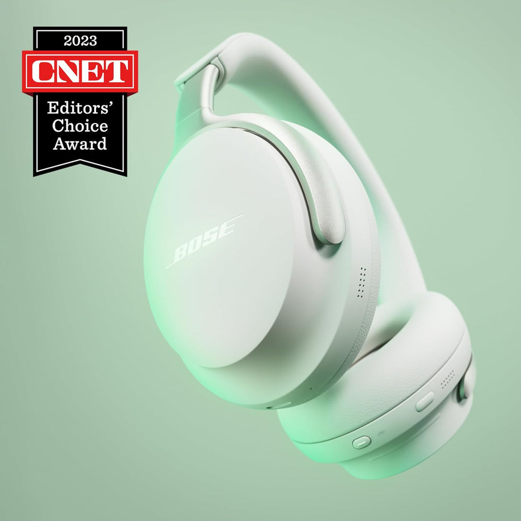 Bose New QuietComfort Ultra Wireless Noise Cancelling Headphones with Spatial Audio, Over-The-Ear Headphones with Mic, Up to 24 Hours of Battery Life, White Smoke 880066-0200