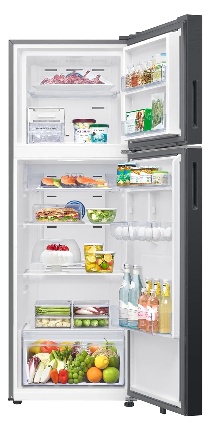 Samsung RT38DG5A4DB1HL 350 L, 3 Star, Convertible 5-in-1, Digital Inverter, Frost Free Double Door, WiFi Enabled Bespoke AI Refrigerator ( Black Matte, Black)