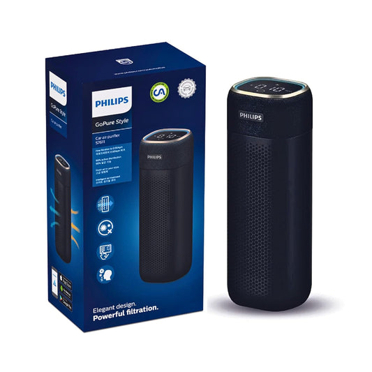 Philips GPS7611 Car Air Purifier, Hepa & Hesa Filter, Dual Fan, Smart App, Antivirul Aroma, Digital Display, Filters 99.9% Ultra Fine Particles 0.004um