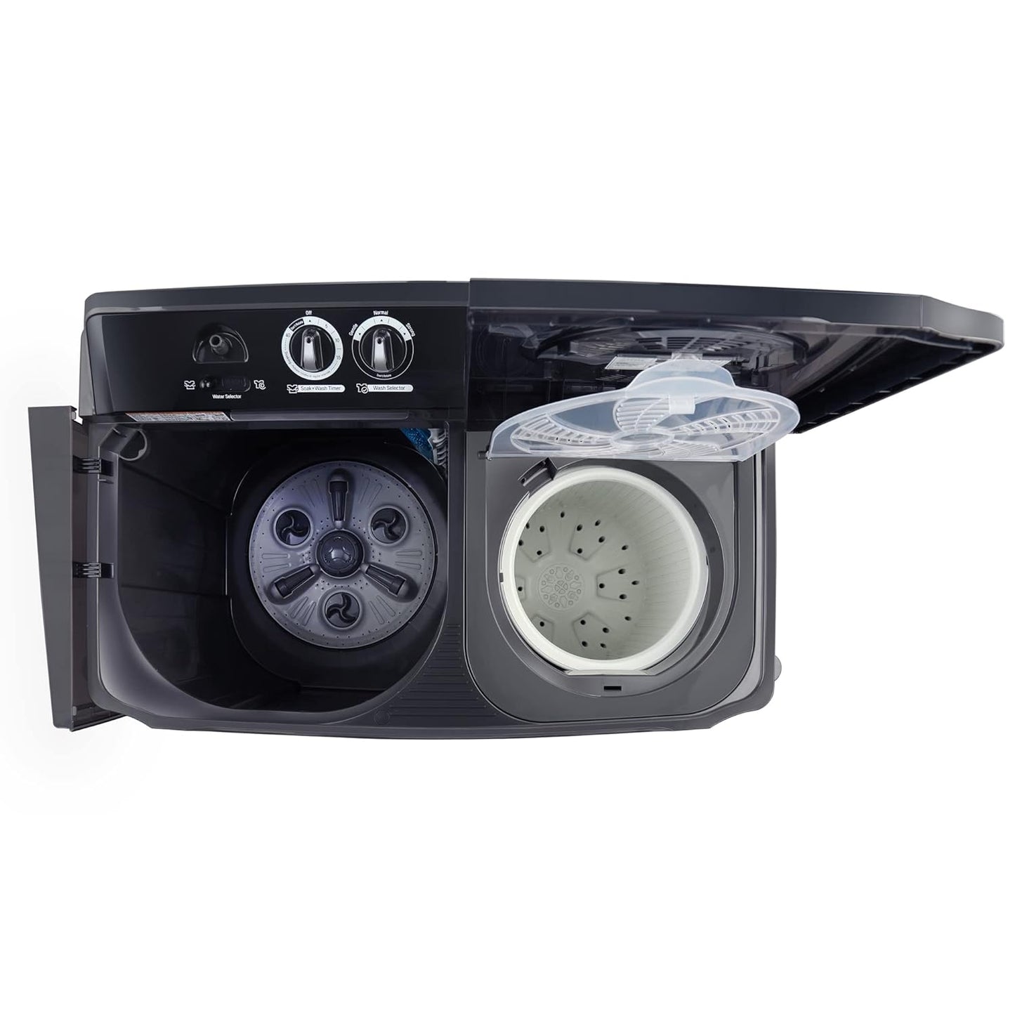 LG P1155SKAZ 11 Kg 5 Star Wind Jet Dry Rat Away Technology Semi-Automatic Top Loading Washing Machine ( Roller Jet Pulsator, Punch + 3, Middle Black)