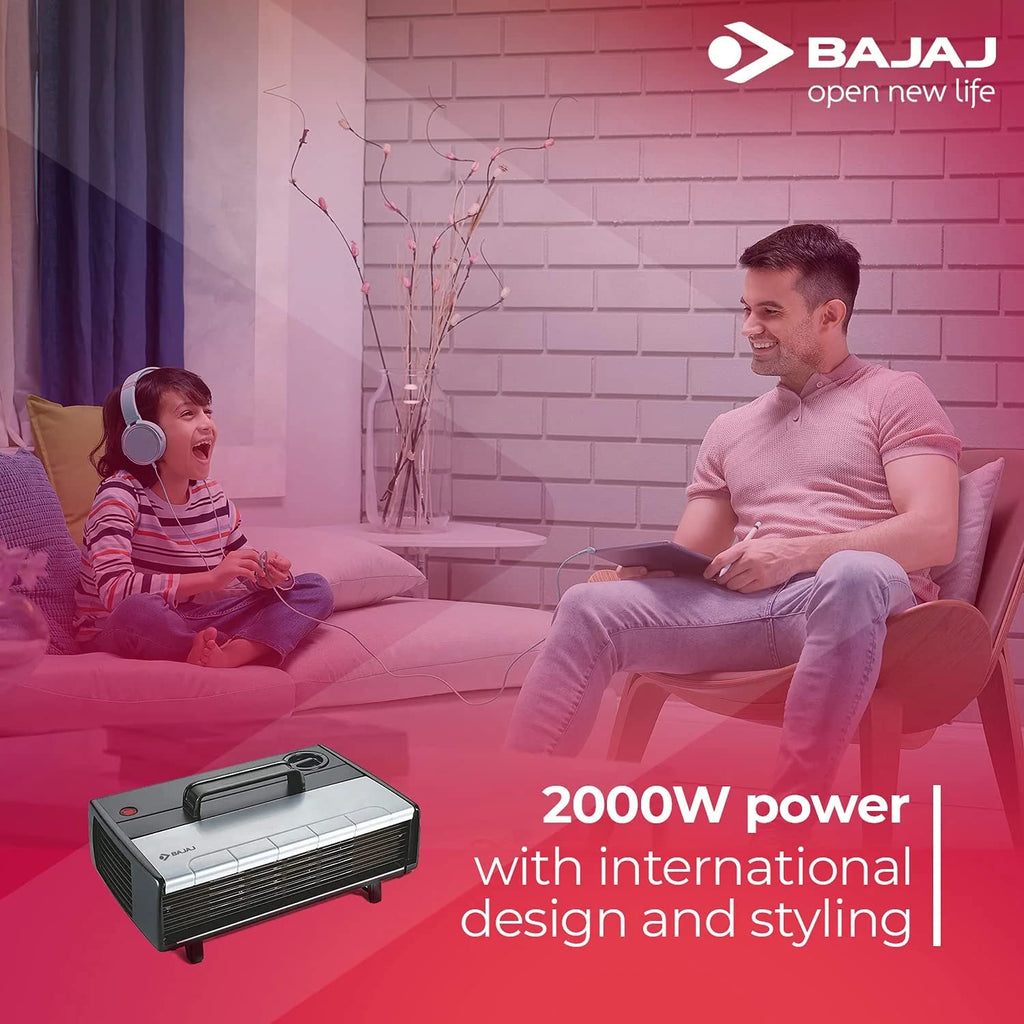 Bajaj Majesty RX 7 2000 Watts Heat Convector Room Heater (White Grey)