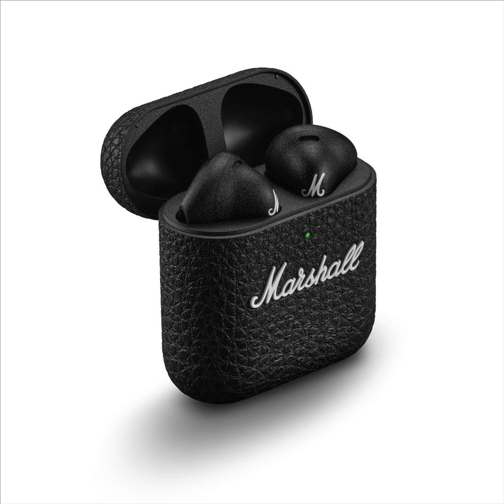 Marshall Minor IV Wireless Bluetooth Earbuds (Black) with 30+ Hours Playtime, Wireless Charging, Water-Resistant, Bluetooth Multipoint & Touch Controls
