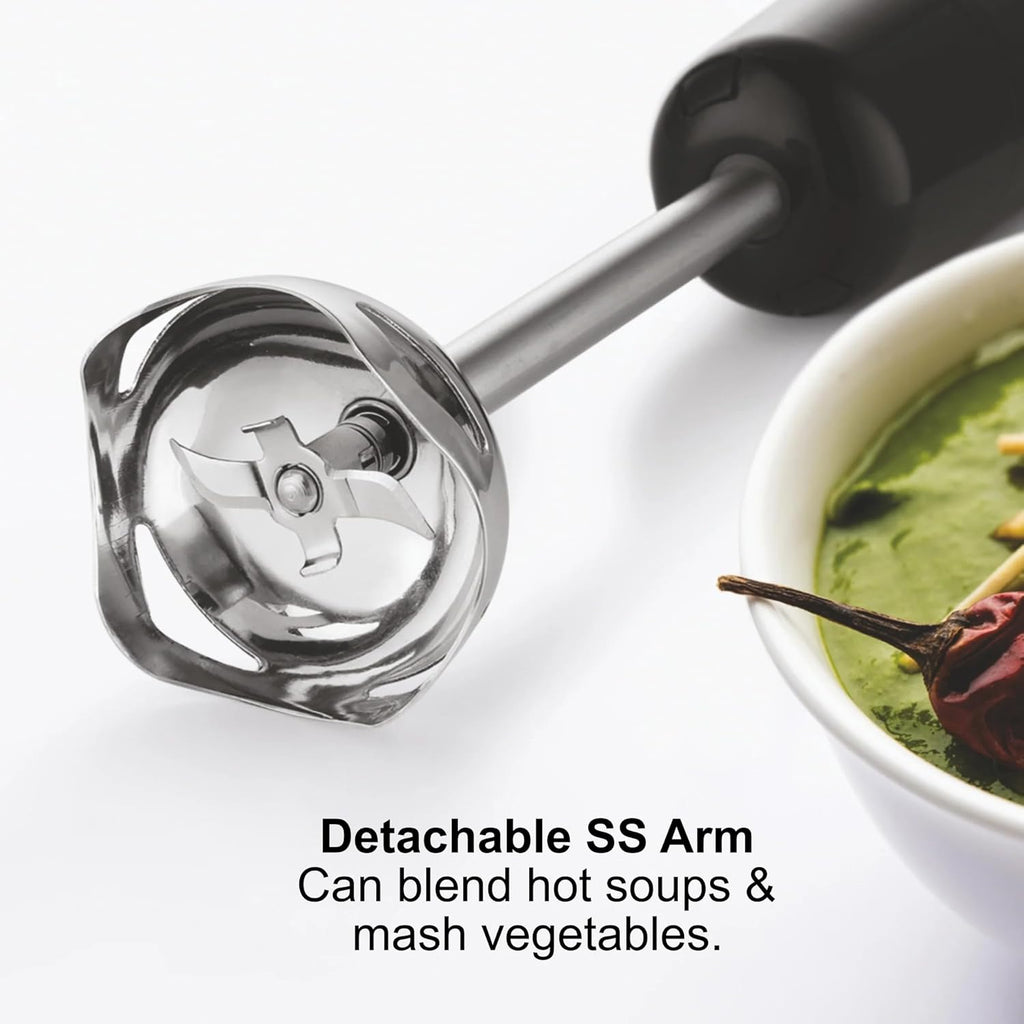 Glen SA4063HBBL 350W Electric Turbo Hand Blender | Stainless Steel Arm | Low Noise | Suraj Electronics Delhi NCR
