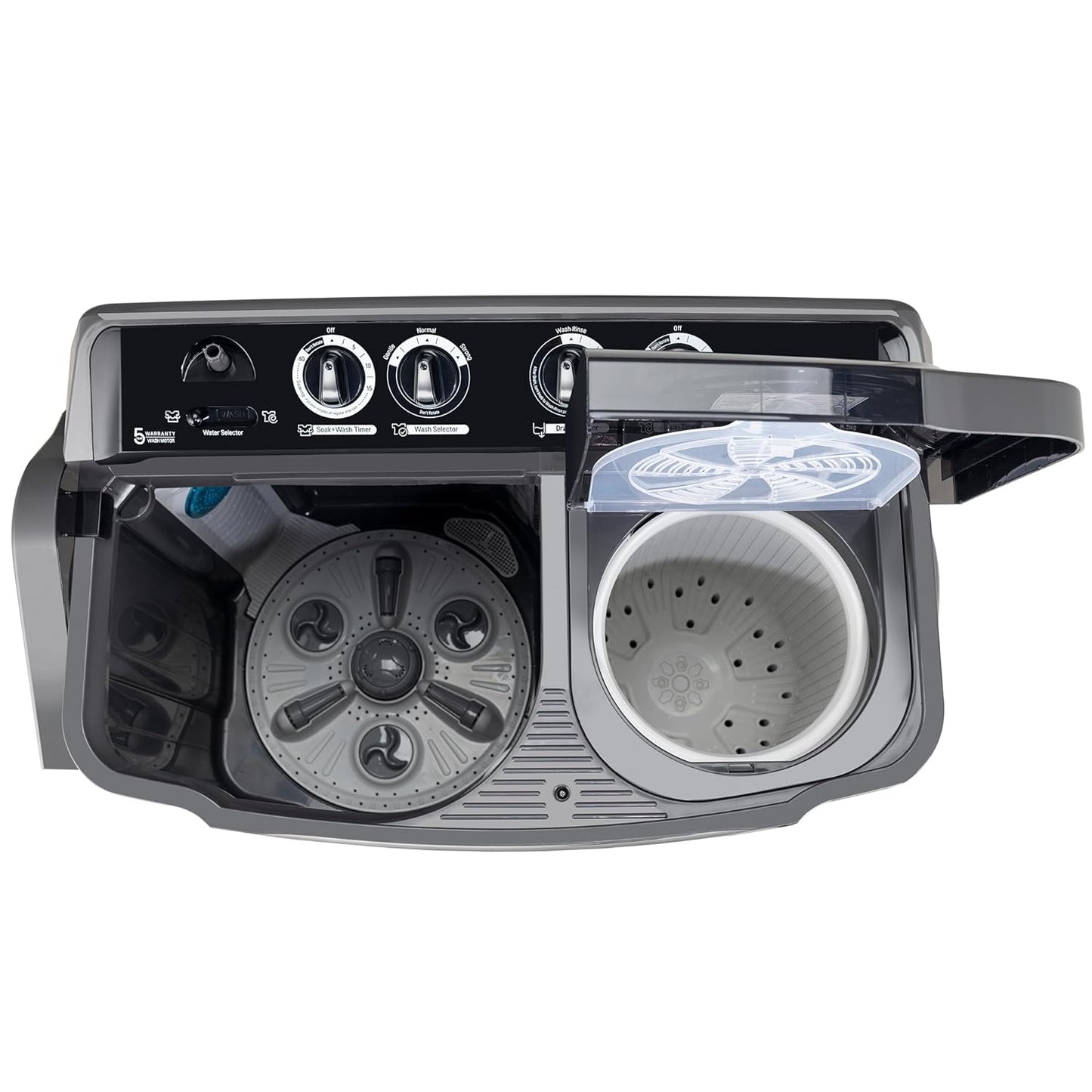 LG P8535SKMZ 8.5 Kg 5 Star Wind Jet Dry Rat Away Technology Semi-Automatic Top Loading Washing Machine ( Roller Jet Pulsator, Collar Scrubber, Middle Black)