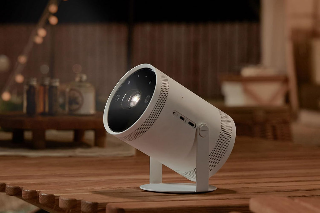 Samsung SP-LFF3CLAXXXL The Freestyle 2nd Gen Portable Compact Smart LED Projector with in-Built OTT Apps ( HDR 10+, Wi-Fi, Premium 360° Sound, All Round Design, Instant Setup, White)