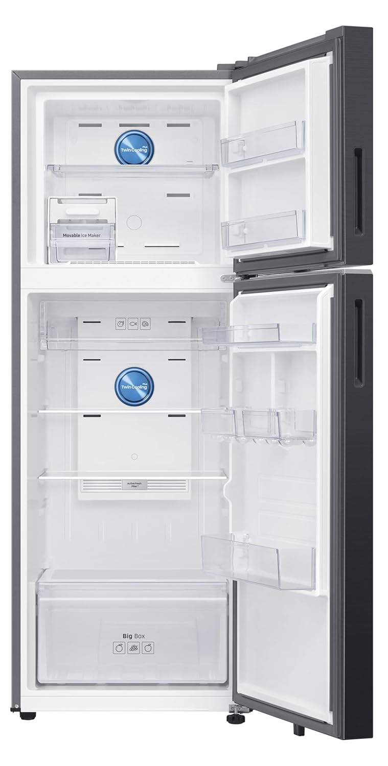 Samsung RT34DG5A4DB1HL 330L 3 Star Convertible 5-in-1 Frost Free Double Door Refrigerator | AI Energy Mode | Wi-Fi Enabled | Twin Cooling Plus | Digital Inverter | Black Matte | Made in India