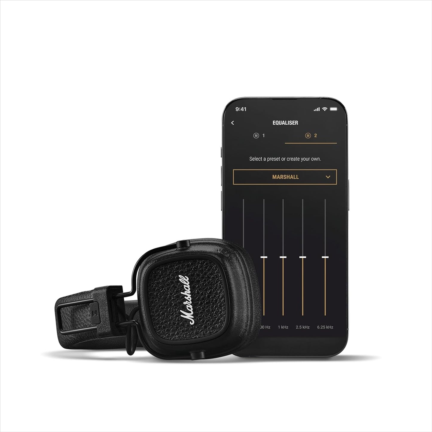 Marshall Major V Wireless On-Ear Headphones (Black) | 100 + Hours Playtime | Wireless Charging | Bluetooth LE Audio | Suraj Electronics Delhi NCR