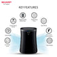 Sharp FP-GM50E-B Air Purifier with Mosquito Catcher | Plasmacluster Ion, H14 HEPA Filter, Haze Mode, Anti-Dust | Coverage up to 450 Sq. Ft | Black