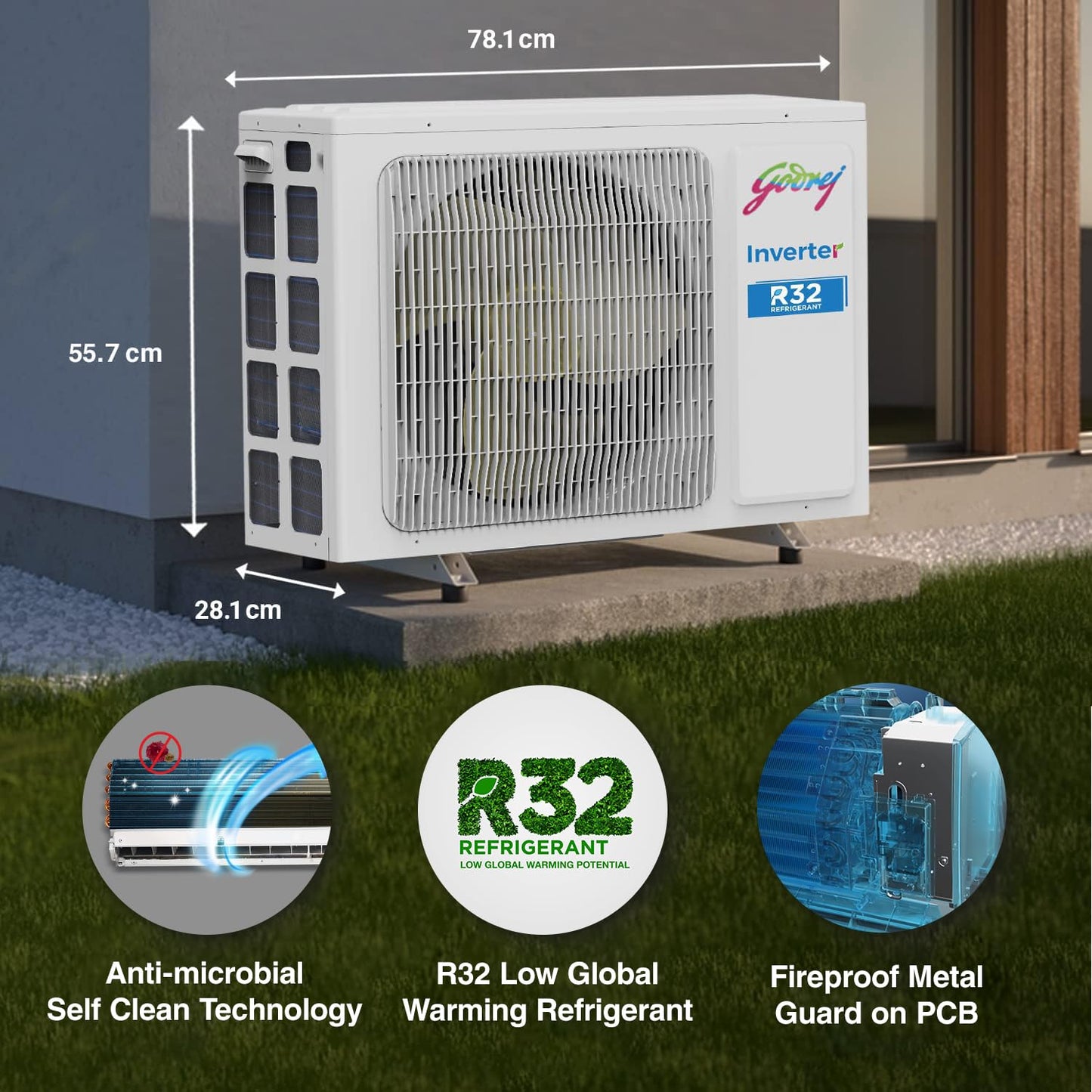 Godrej SIC 18VTC3 WYB TK 1.5 Ton 3 Star Inverter Split AC | 5-in-1 Convertible | Wood Finish | Copper | Buy @ Suraj Electronics Delhi NCR
