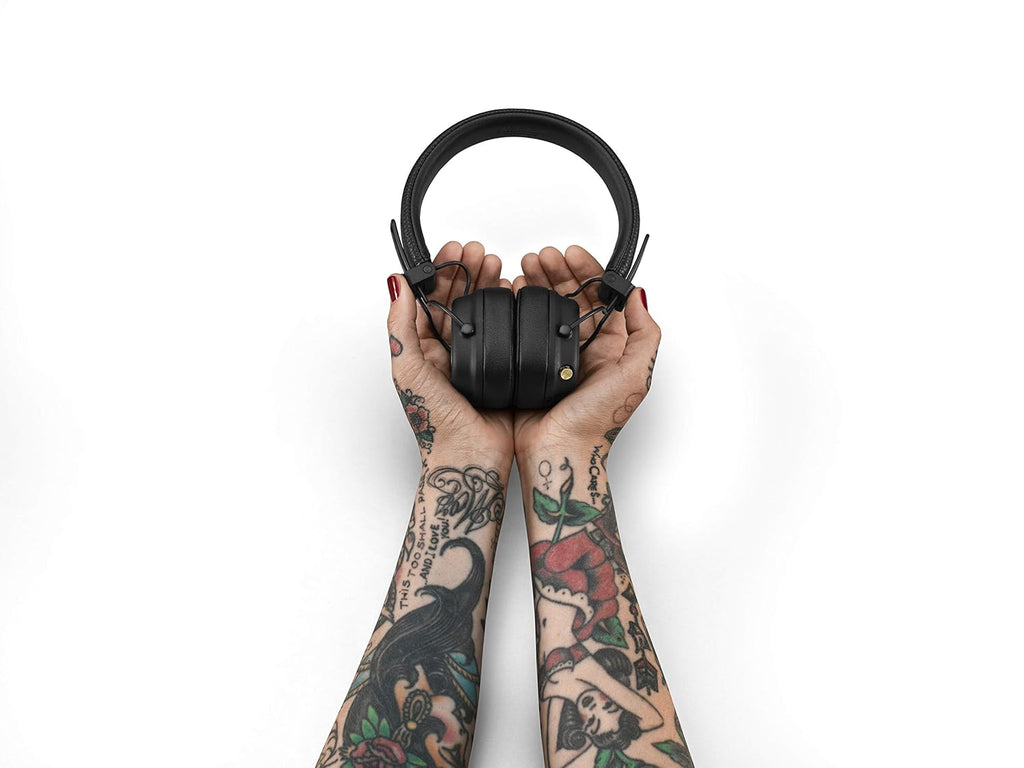 Marshall Major IV Wireless Bluetooth On-Ear Headphones with Mic | 80+ Hours Playtime | Wireless Charging | Signature Sound | Black