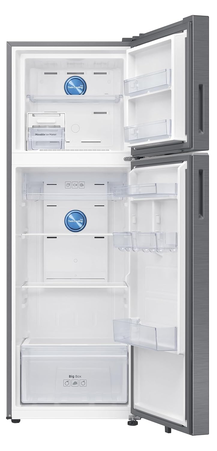 Samsung RT38DG5A2BS8HL 350 L,Convertible 5-in-1, Digital Inverter, Frost Free Double Door, WiFi Enabled Bespoke AI Refrigerator ( Elegant Inox, Silver)