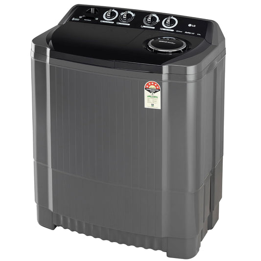 LG P8535SKMZ 8.5 Kg 5 Star Wind Jet Dry Rat Away Technology Semi-Automatic Top Loading Washing Machine ( Roller Jet Pulsator, Collar Scrubber, Middle Black)