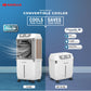 Havells 2-in-1 Convertible 80 L Desert Air Cooler for room| Dual functionality & easy storing| Can be used as side table| 5 Leaf Metal Blade Fan| Powerful Air-Delivery| Bacteria shield honeycomb pads GHRACCCE185