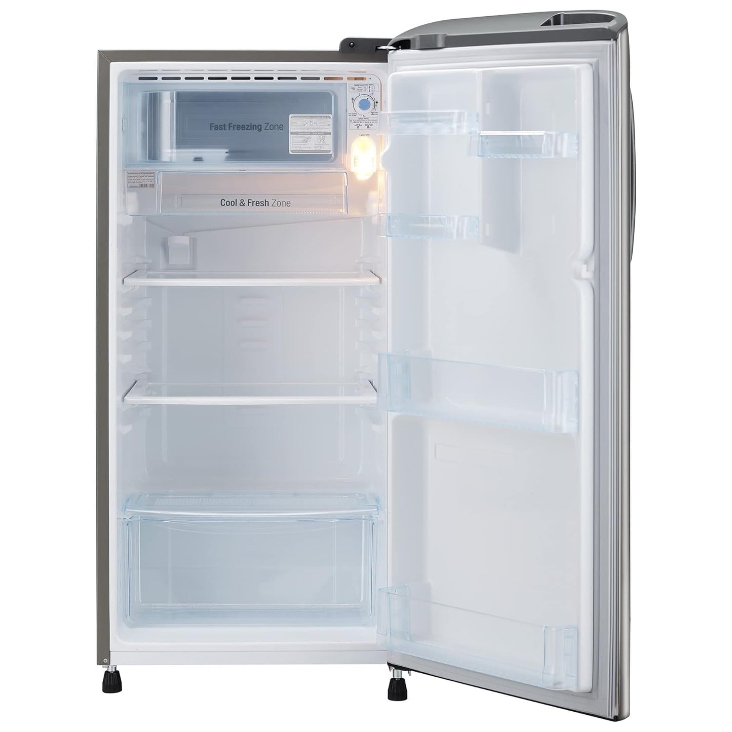 LG GL-B201APZD 185 L 3 Star Direct-Cool Single Door Refrigerator ( Shiny Steel, Fast Ice Making, Gross Volume 190 Litre)