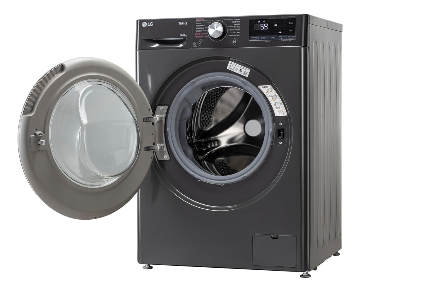 LG FHD1107SWM 11 Kg / 7 Kg AI Direct Drive Washer Dryer (Front Load, Steam, TurboWash, Wi-Fi, Middle Black) – Fully Automatic