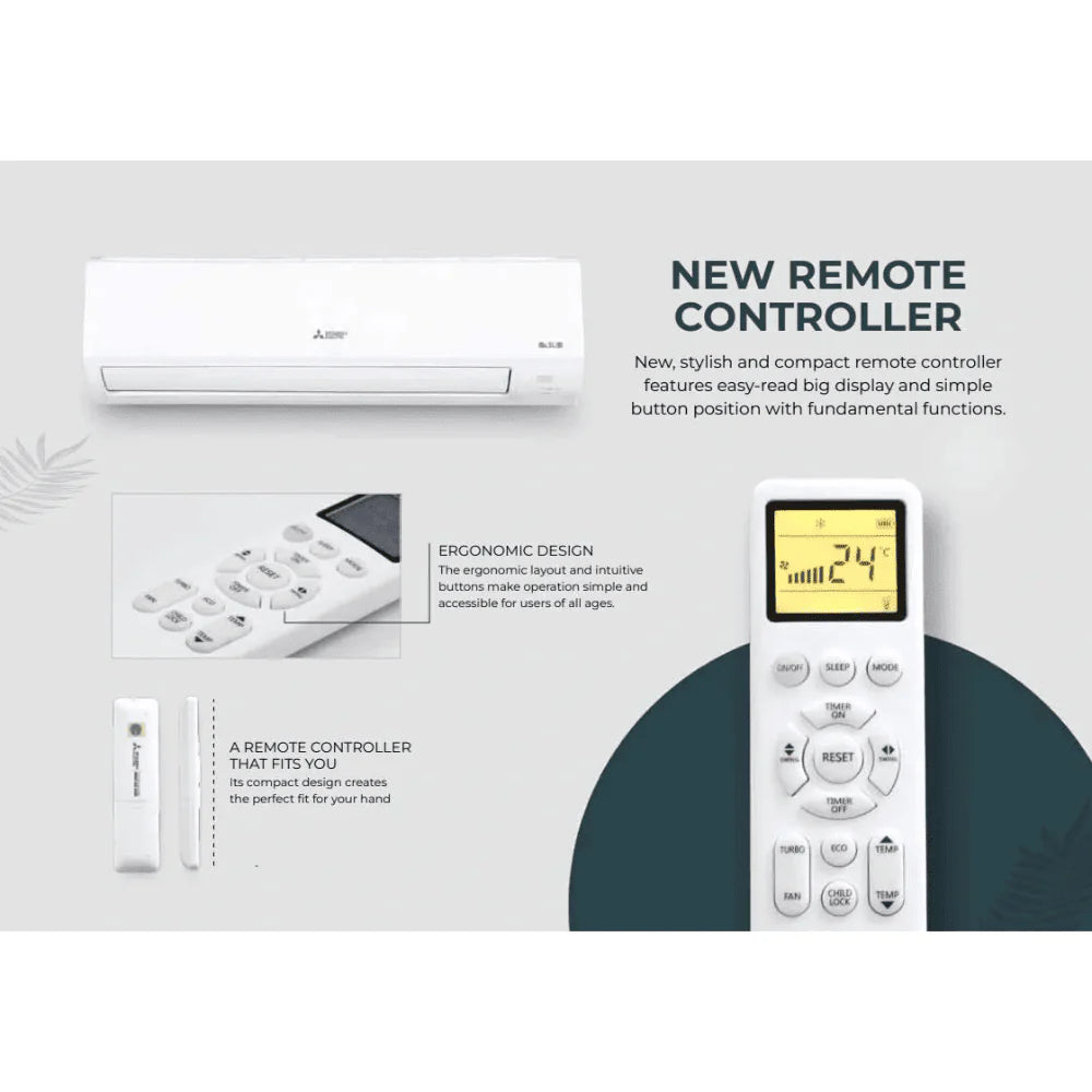 Mitsubishi MS-AJZ13VF-DA1, 1.0 ton 2 Star Non-Inverter Split Air Conditioner
