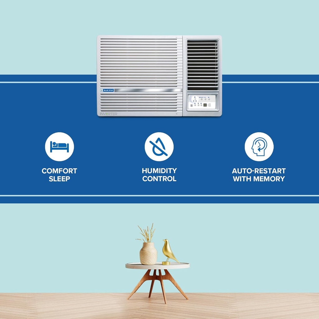 Blue Star WIE324L  2 Ton 3 Star Inverter Window AC (Copper, Hydrophilic Blue Fins, Dust Filters, Self-Diagnosis,  White)