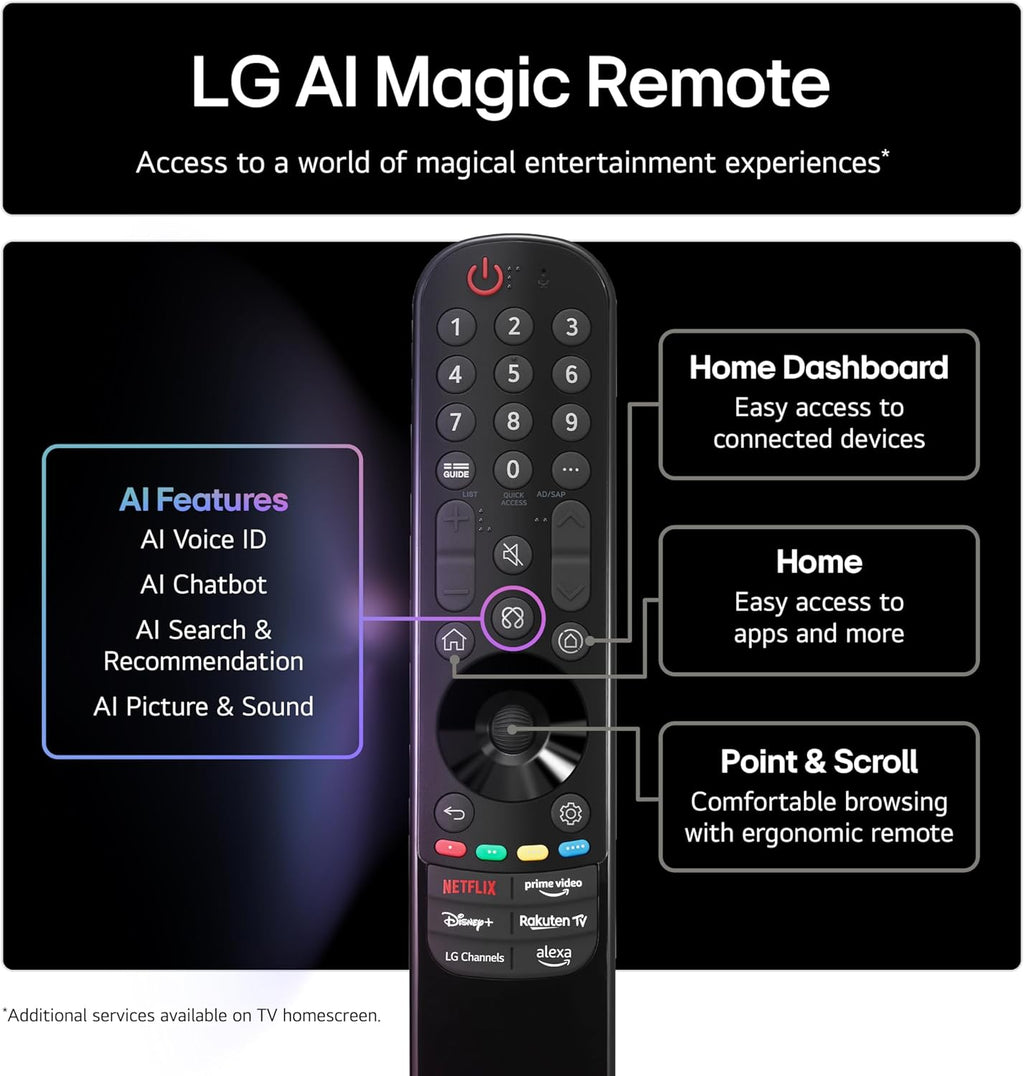 LG OLED77B56LA 77 inch 4K OLED Smart TV (2025 Model) with α8 AI Processor Gen2, Dolby Atmos, Dolby Vision, Filmmaker Mode, 120Hz Refresh Rate & webOS 25