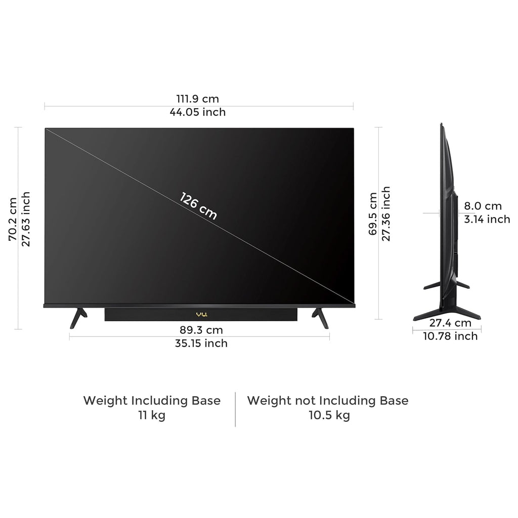 VU 50VIBE-DV –3 Year Warranty 50 Inch 4K QLED Google TV (2025 Model) with Dolby Vision & Atmos, 88W Soundbar, HDMI 2.1, MEMC, AI Processor & Bezel-Less Design