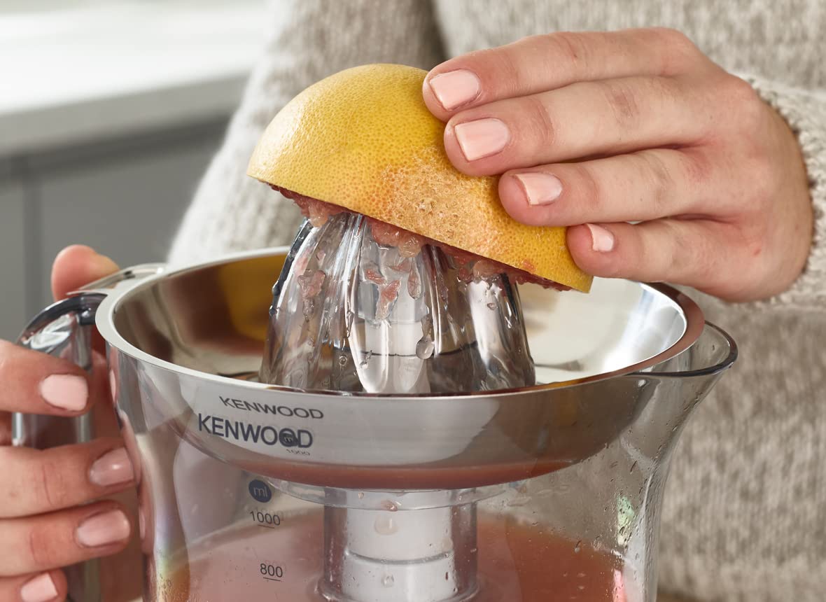Kenwood JE290A Electric Citrus Juicer 1L | 40W Stainless Steel Filter | 2-Way Rotation | Dishwasher Safe | Suraj Electronics Delhi NCR