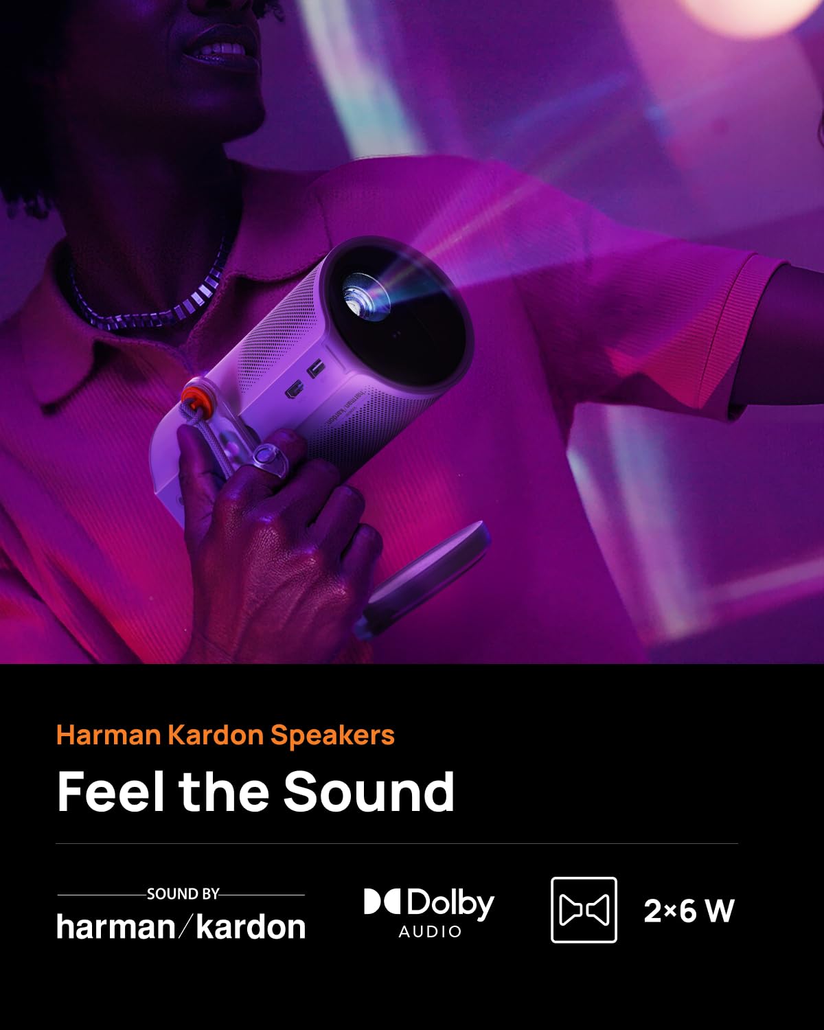 XGIMI MoGo 4 Laser Portable Projector | 550 ISO Lumens, 1080p FHD, Google TV, Harman Kardon Sound, 360° Stand | Suraj Electronics Delhi NCR