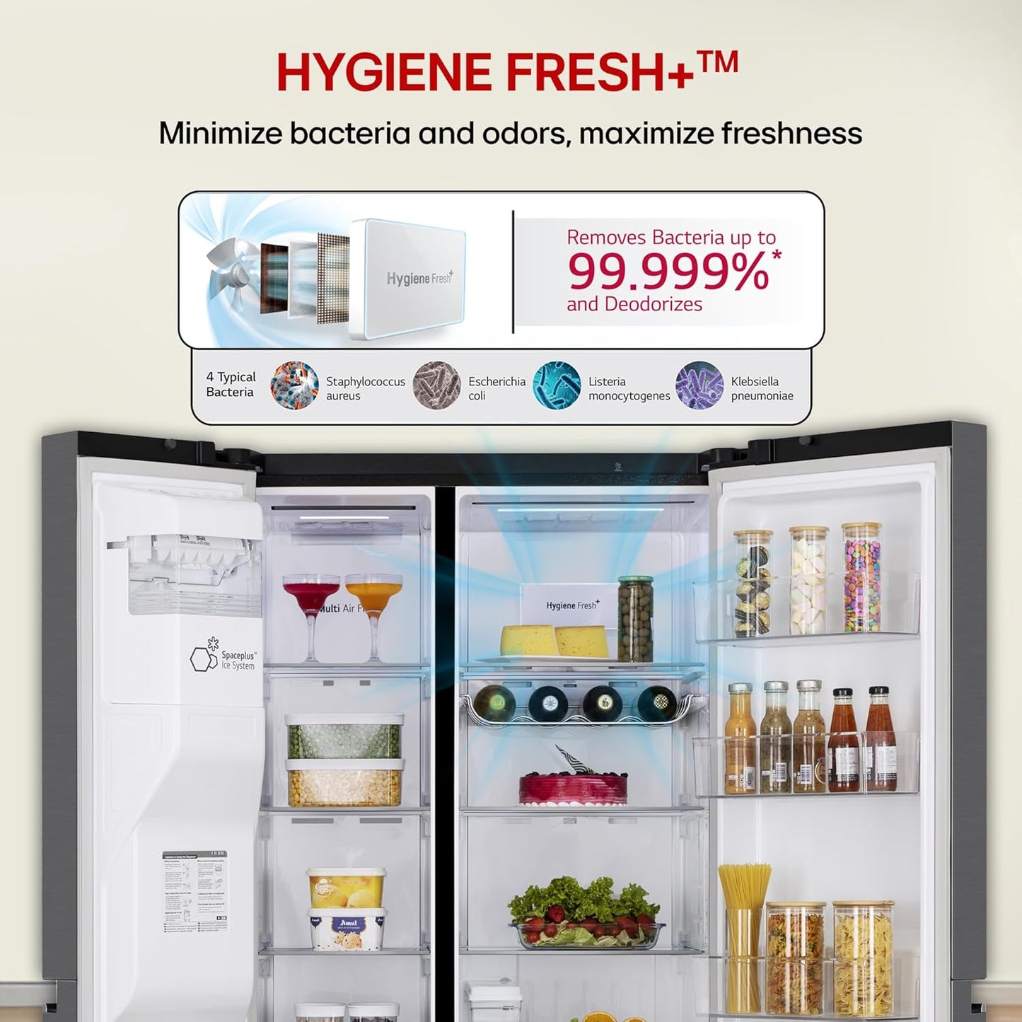 LG GL-L257CMC3 630L 3 Star Side-by-Side Refrigerator – Wi-Fi Convertible, Door Cooling+, Hygiene Fresh+, Smart Inverter, Water & Ice Dispenser | Matt Black