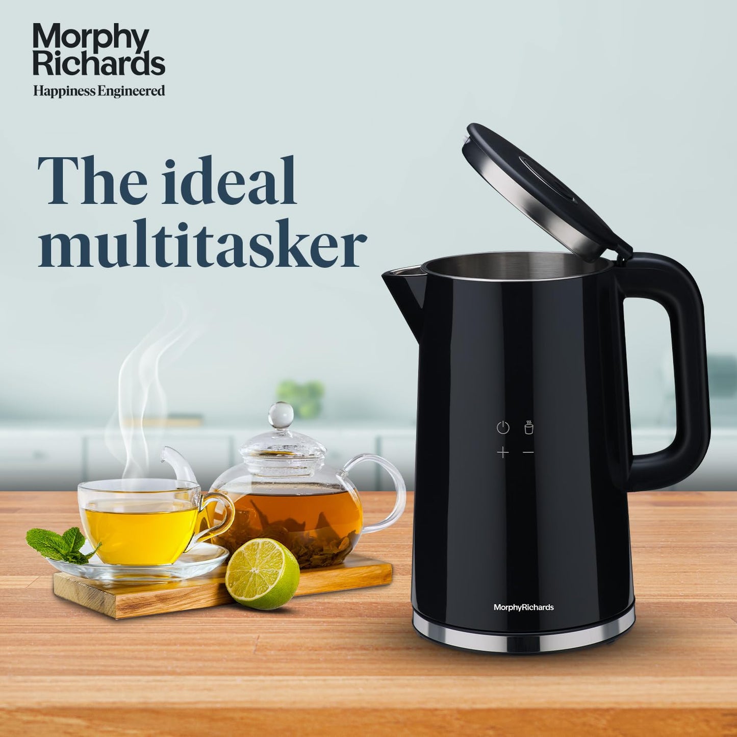 Morphy Richards Windsor Series 1.7 Litre Digital Electric Kettle|Digital Display with Touch Controls|Strix Controller: Accurate Temperature Control|Keep warm function|2 Years Product Warranty|Black