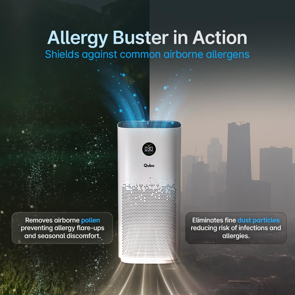 Qubo Smart Air Purifier Q1000 | 4-Layer Filtration | HEPA H13 | QSensAI Smart Mode | App &amp; Voice Control | 1000 Sq. Ft. Coverage | Suraj Electronics