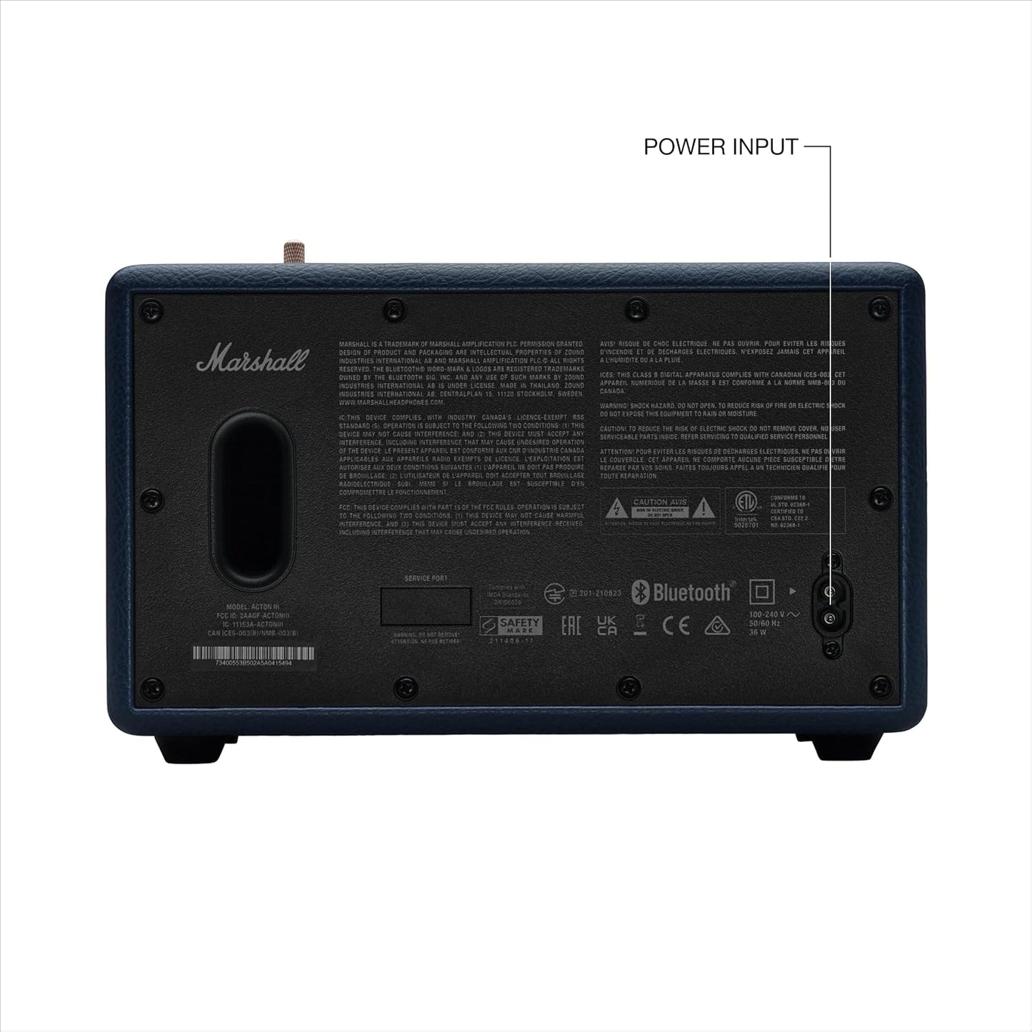 Marshall Acton III Bluetooth Speaker (Midnight Blue) | Gen 3 Stereo Sound, Bluetooth 5.2, RCA &amp; Aux Input | Suraj Electronics Delhi NCR