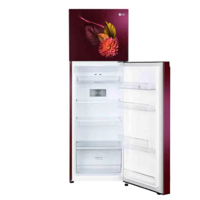 LG GL-S312SRWY 272L 2 Star Frost Free Double Door Refrigerator | Convertible Freezer | Smart Inverter Compressor | Auto Smart Connect | Red Waterlily | Made in India