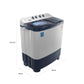 Voltas Beko WTT80DBLT 8 Kg Semi-Automatic Top Load Washing Machine | Double Waterfall | Soft Close Lid | Dual Cassette Filter | 1300 RPM Fast Dry | Sky Blue | Suraj Electronics