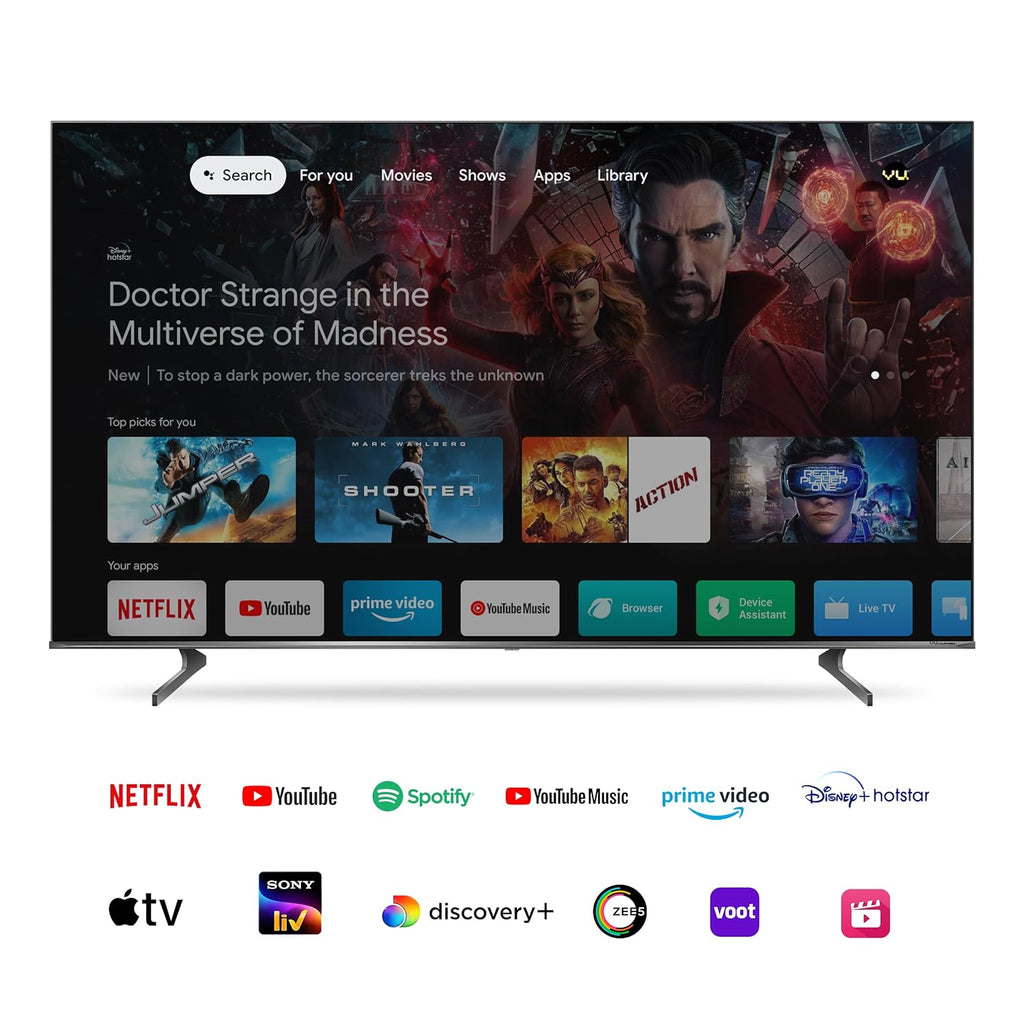 VU 85QV 3-Year Warranty 85 Inch GloLED 4K Ultra HD Smart QLED TV | Masterpiece Series | 120Hz Refresh Rate | Dolby Vision IQ | 136W DJ Sound  | Jetplane Grey