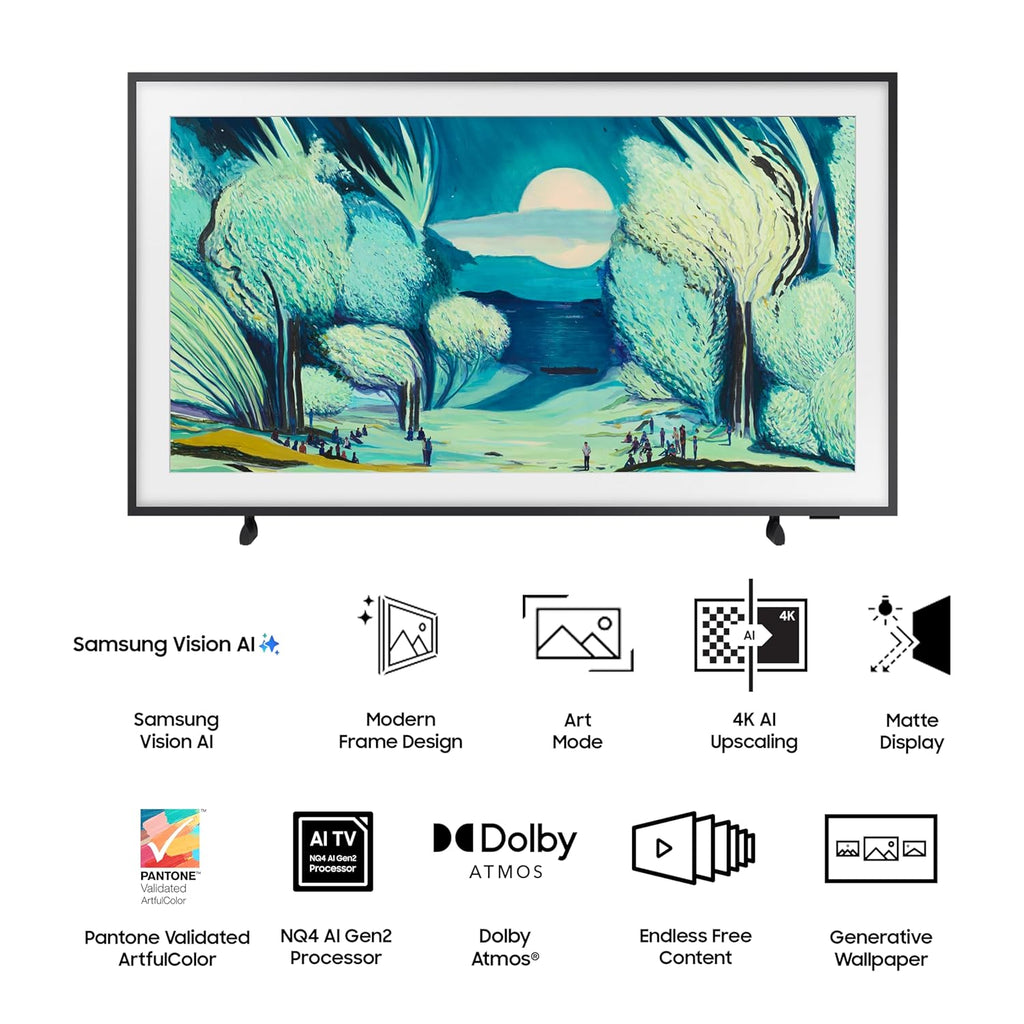Samsung QA65LS03FAULXL The Frame 65 Inch QLED 4K Ultra HD Smart TV | Matte Display, Art Mode, Dolby Atmos, Quantum Processor
