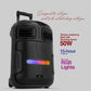 FINGERS RollingParties-51 Bluetooth Trolley Speaker with Powerful 50 W Deep Bass, RGB Lights, 15-Hour, Bundled 2 Wireless Mics & Additional 2 Mics (Rich Black)