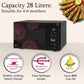 LG MJEN286VIW 28 L Charcoal Convection Microwave Oven | Wi-Fi Enabled | Scan to Cook | 360° Motorised Rotisserie | Heart-Friendly Recipes | Stainless Steel Cavity | Black