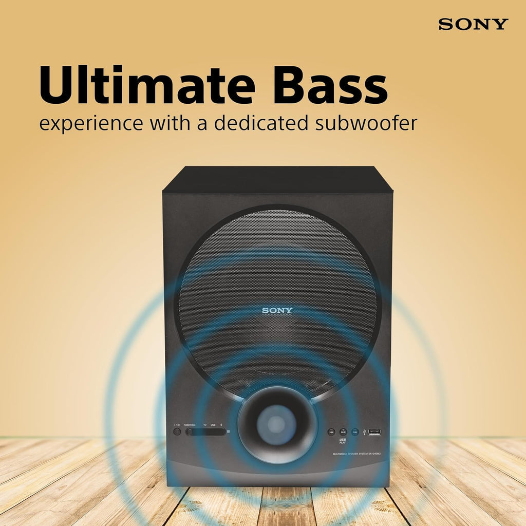 Sony SA-D40M2 4.1ch Home Theatre Speaker with 100W Power Output and Powerful Subwoofer - Black