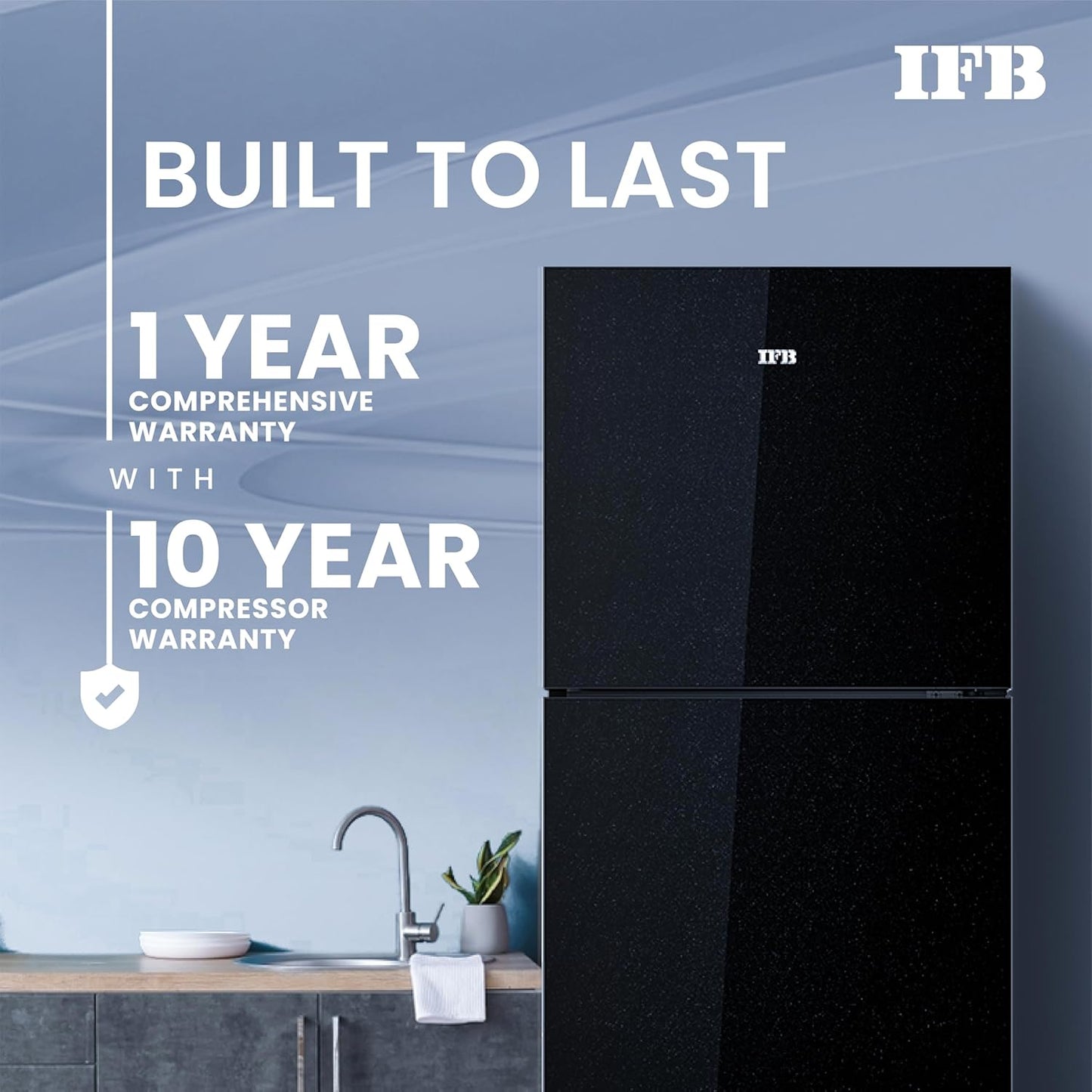IFB IFBFF-3362IKGT 285 L 2-Star Frost-Free Refrigerator | Eco-Cool Series | Black Glass Finish | Inverter Compressor | Suraj Electronics Delhi NCR
