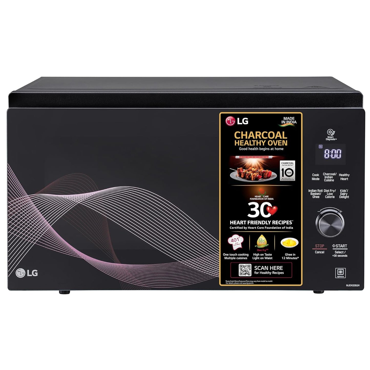LG MJEN326UHWF 32 L Charcoal Convection Microwave Oven | Air Fryer Mode | Diet Fry | Smart Wi-Fi | Suraj Electronics Delhi NCR