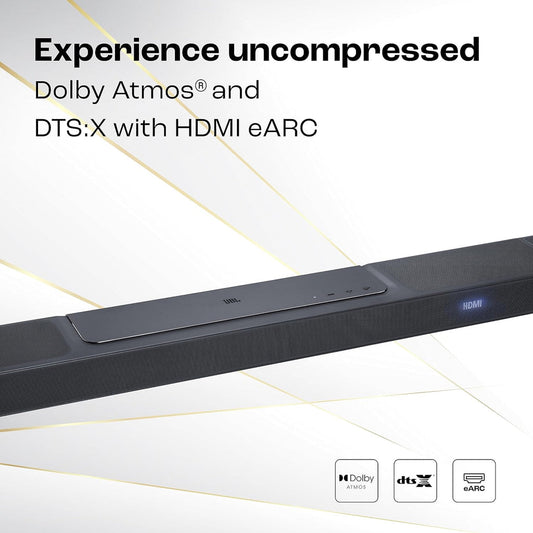 JBL Bar 1300 11.1.4 Channel Dolby Atmos Soundbar with Wireless Subwoofer, DTS:X, Detachable Bluetooth Speakers, 1170W, HDMI eARC – Black