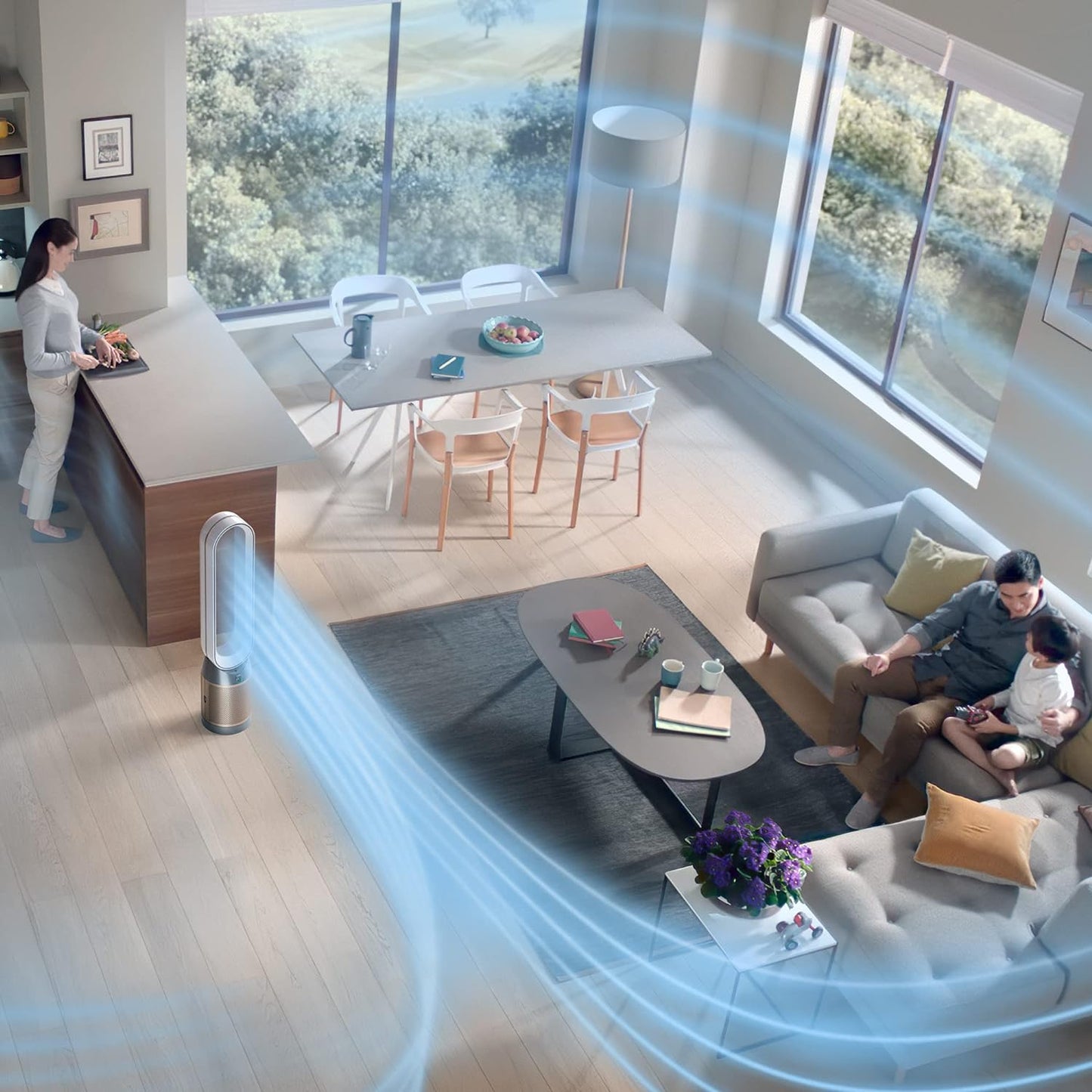 Dyson TP09 Wi-Fi Enabled Air Purifier Cool (White/Gold, HEPA H13, Formaldehyde Sensor, Air Multiplier Technology)