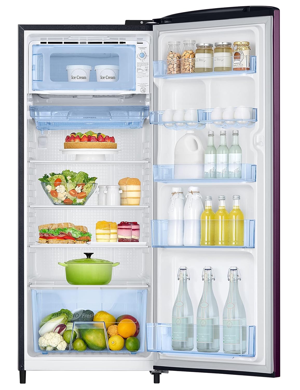 Samsung RR24C2723CR/NL 223L 3 Star Inverter Direct-Cool Single Door Refrigerator Appliance (Camellia Purple)