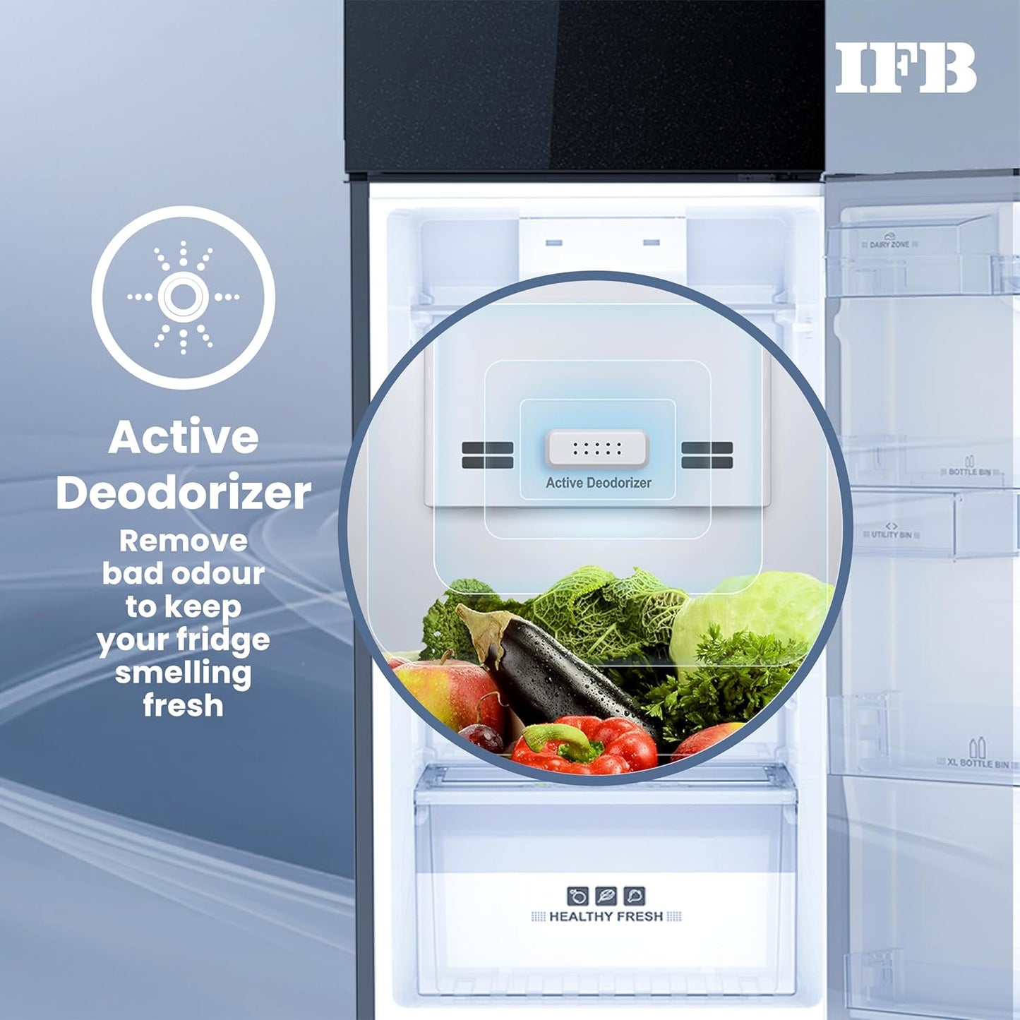IFB IFBFF-3362IKGT 285 L 2-Star Frost-Free Refrigerator | Eco-Cool Series | Black Glass Finish | Inverter Compressor | Suraj Electronics Delhi NCR