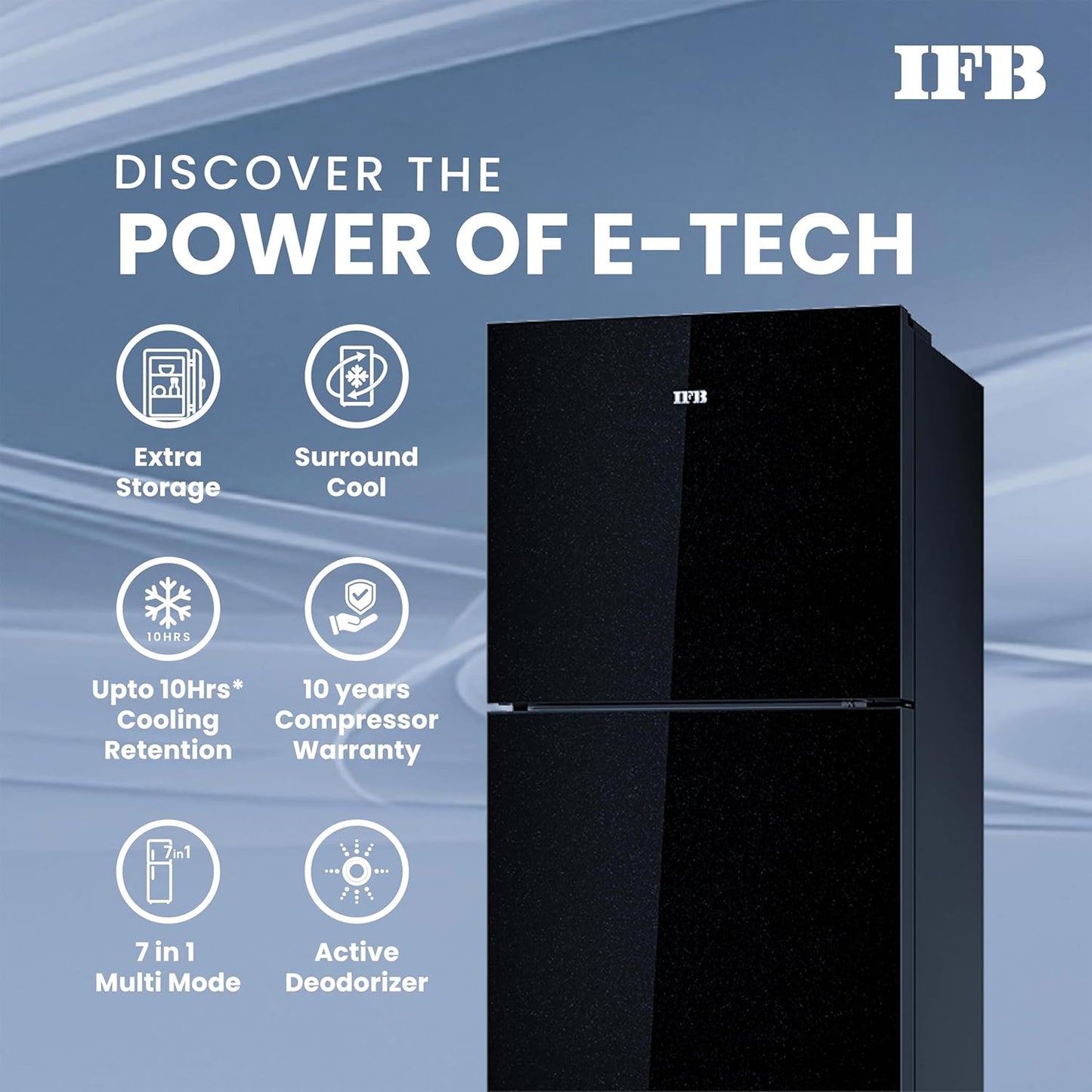 IFB IFBFF-3362IKGT 285 L 2-Star Frost-Free Refrigerator | Eco-Cool Series | Black Glass Finish | Inverter Compressor | Suraj Electronics Delhi NCR
