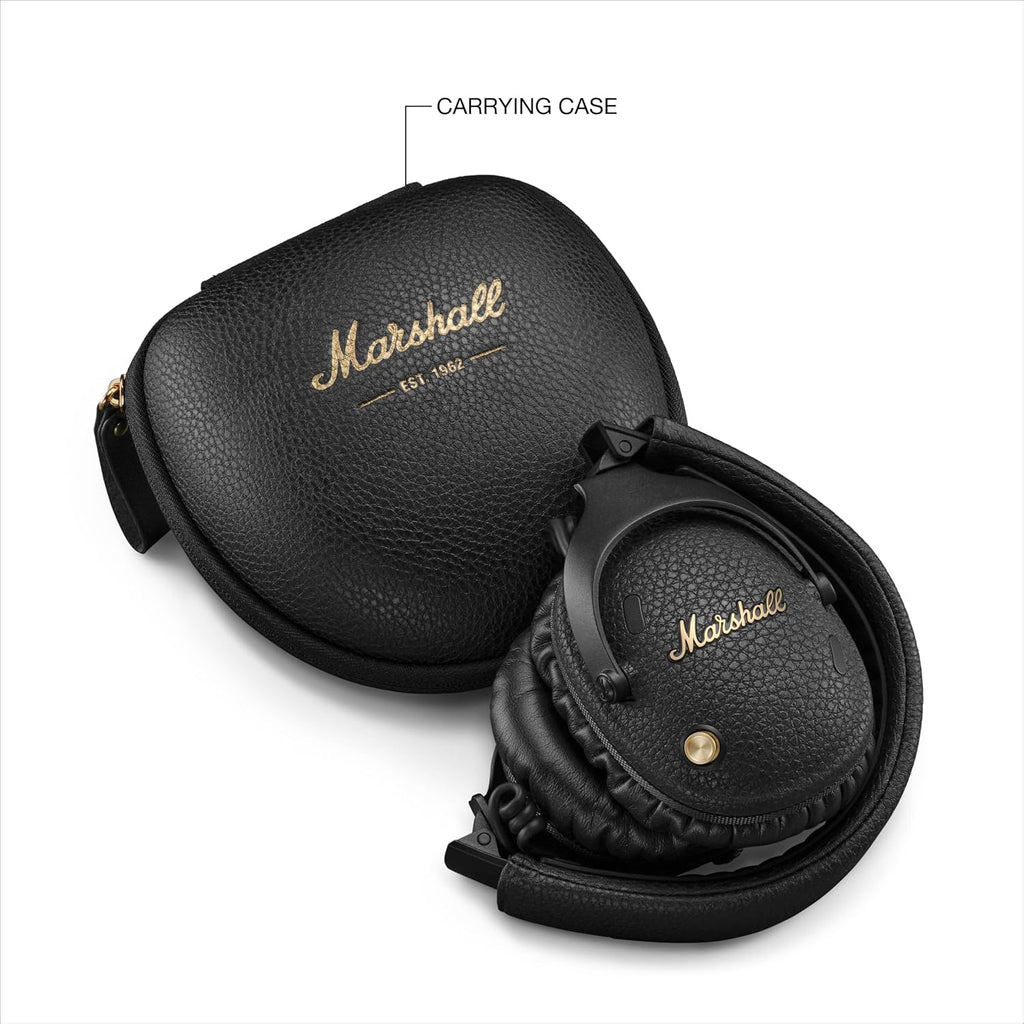 Marshall Monitor III Active Noise Cancelling Over-Ear Bluetooth Headphones | 70H Playtime, Spatial Audio, Foldable Design, Dynamic Loudness, USB-C Charging | Black | With Hard Case