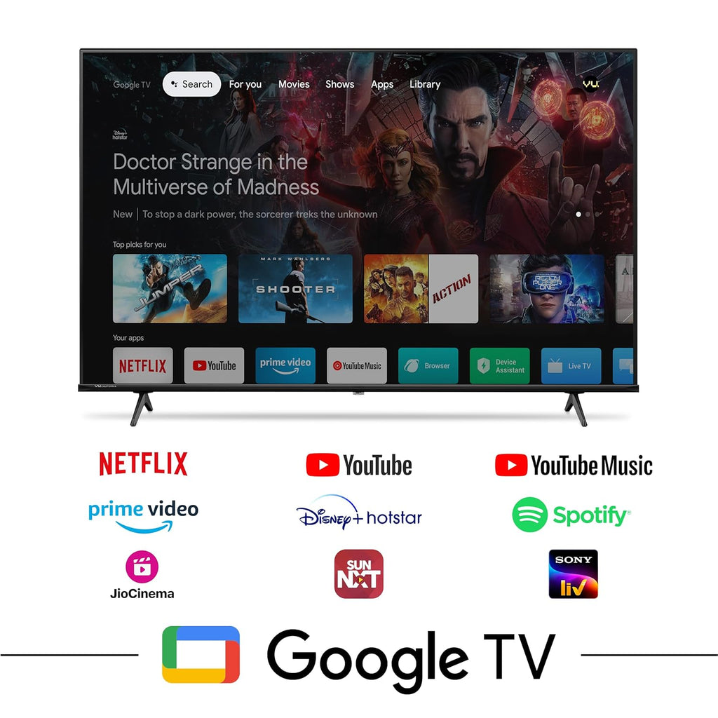 Vu 55QLED25 139cm (55”) GloQLED 4K QLED Google TV – Dolby Audio, AI Picture, 3-Year Warranty (2025)