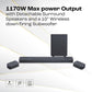JBL Bar 1300 11.1.4 Channel Dolby Atmos Soundbar with Wireless Subwoofer, DTS:X, Detachable Bluetooth Speakers, 1170W, HDMI eARC – Black