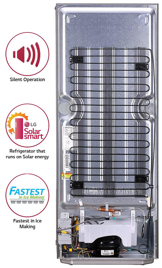 LG GL-B281BPZX 261 L 3 Star Inverter Direct Cool Single Door Refrigerator( Shiny Steel, Fast Ice Making , Gross Volume 270 L)